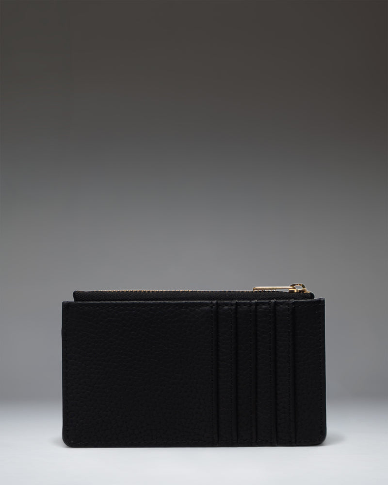 Black vegan leather Herschel Supply Co. Oscar Large Cardholder showing card slots and compact design.
