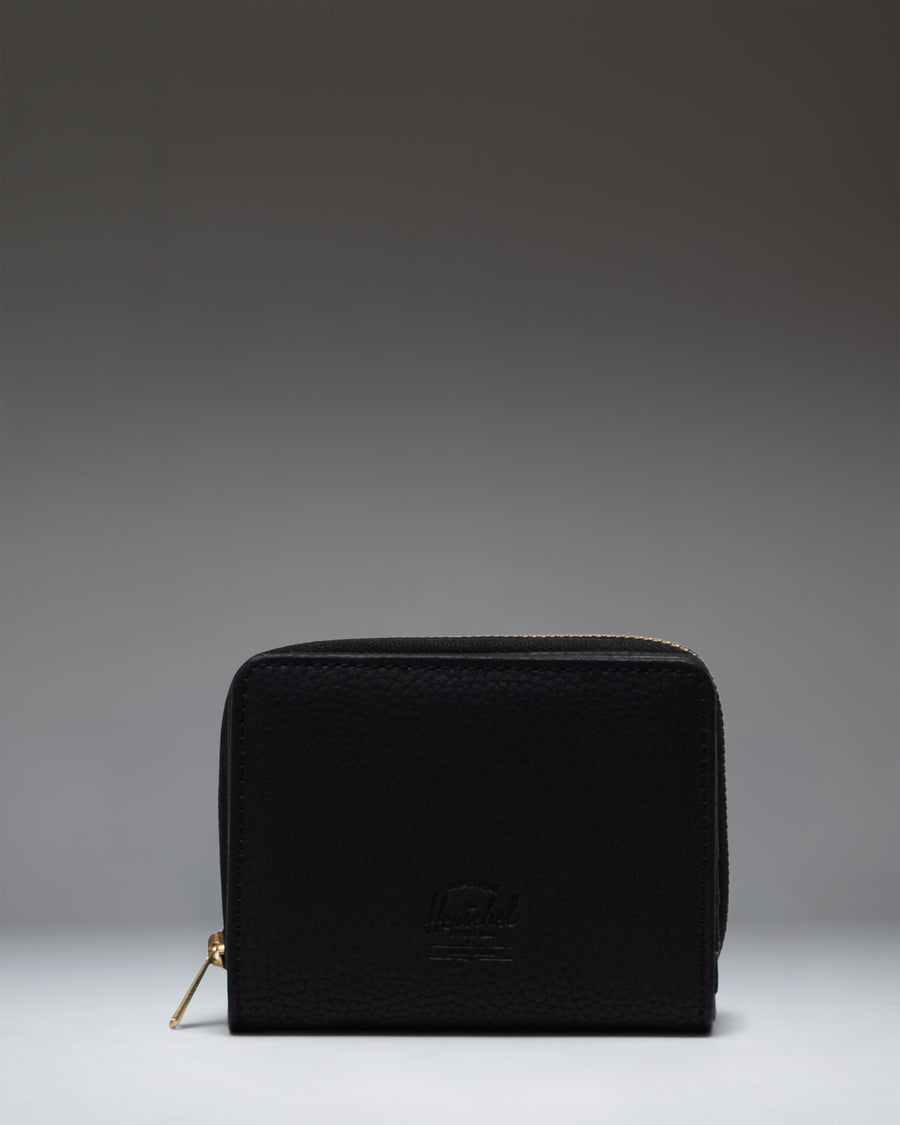 Black Herschel Supply Co. Georgia Wallet made from vegan leather, front view.