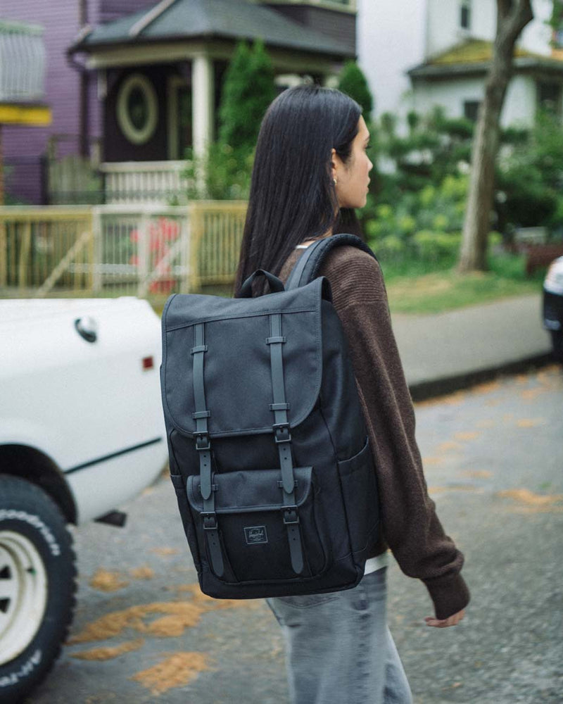 Herschel Little America Backpack displaying all color options in a grid layout.