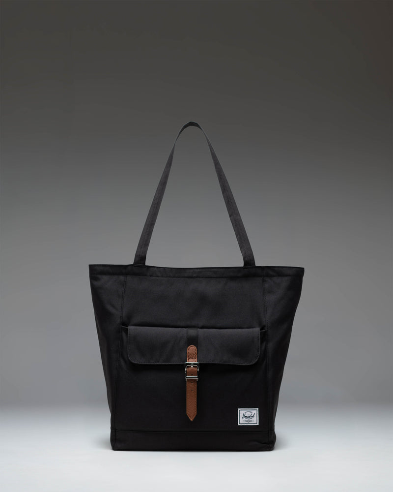 Herschel Retreat Tote bag in classic black, featuring a clean and modern design.