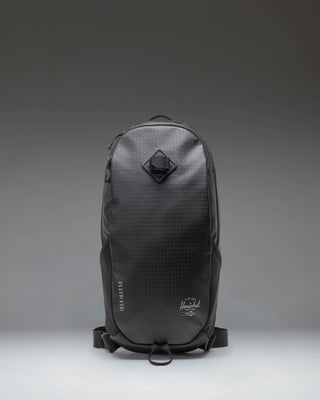 Black Herschel Supply Co. All Season Backpack 17L shown from the front, featuring a clean, minimalist design with a top handle and shoulder straps.