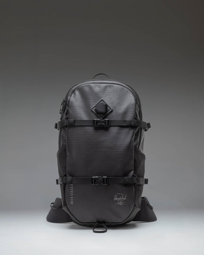 Herschel Supply Co All Season Backpack 29L in black, featuring a classic design with front pocket and shoulder straps.