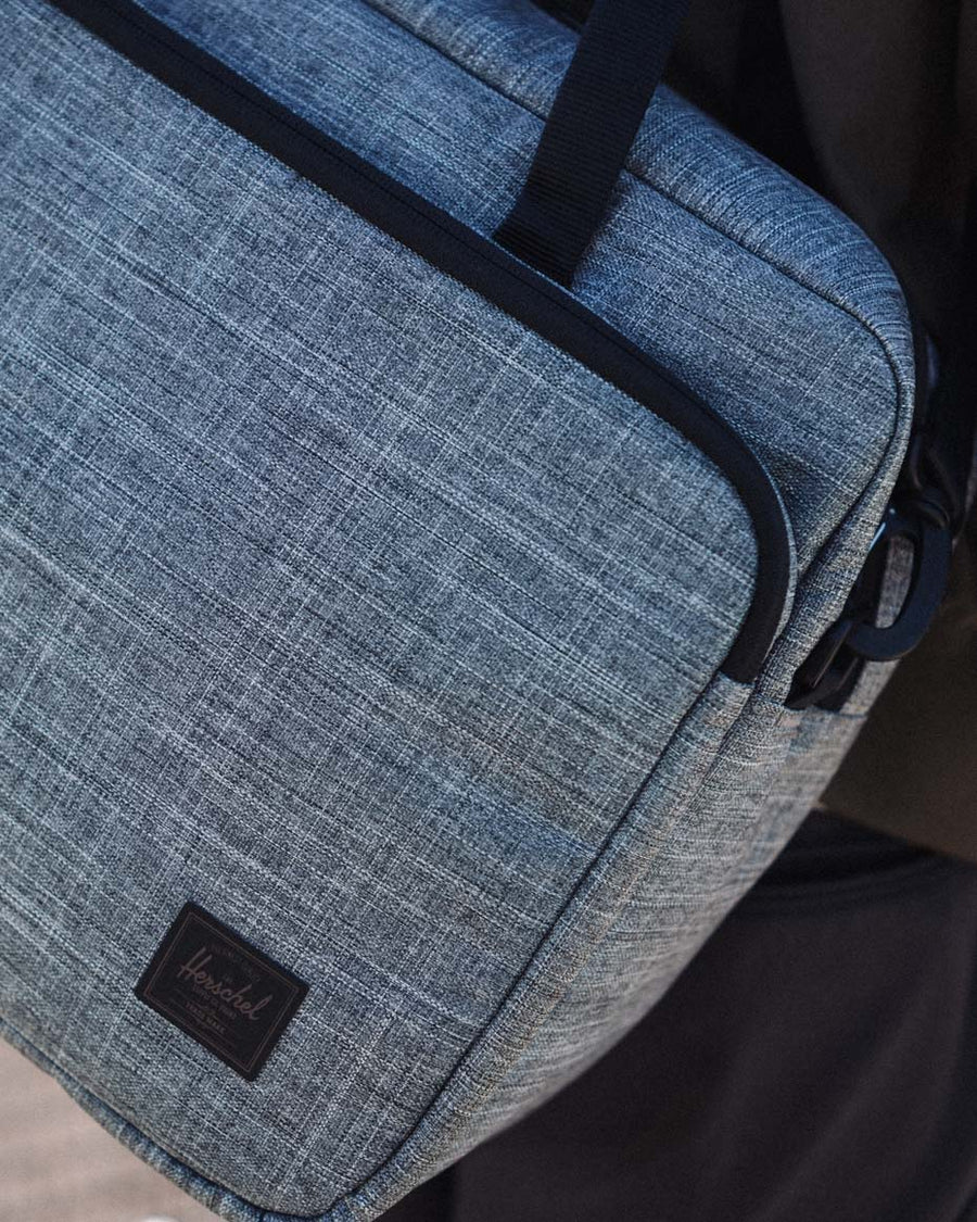 Herschel Supply Co. Gibson Messenger Tech bag shown in a grid array of multiple available color options.