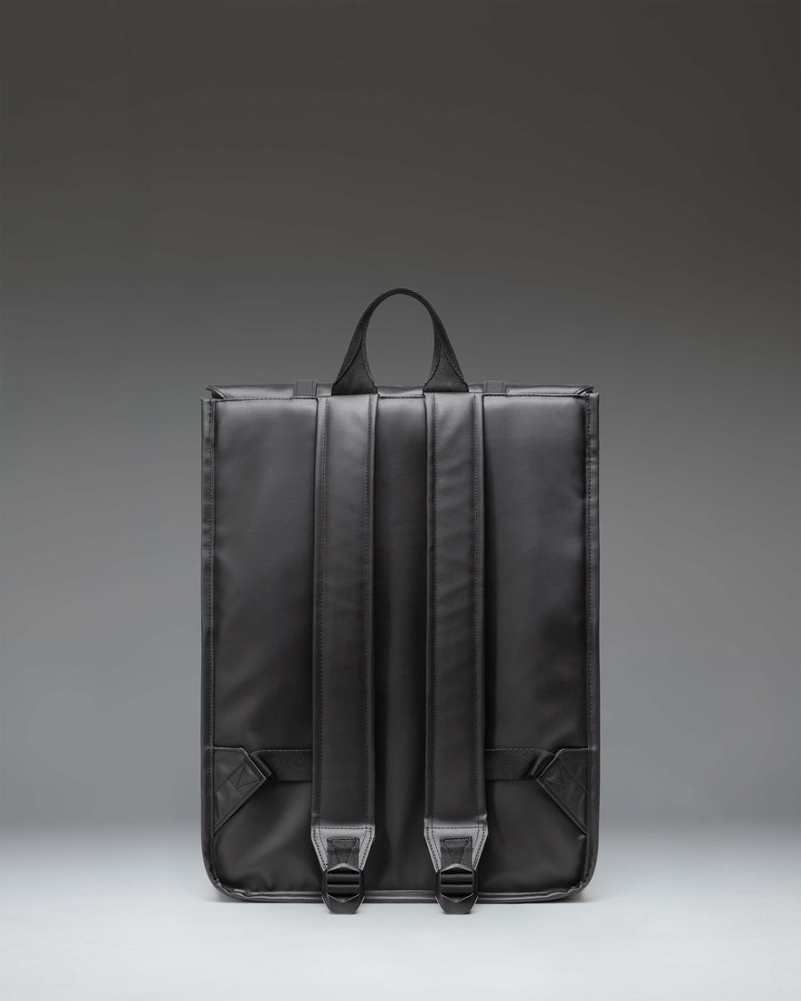 Herschel Survey Backpack in timeless black, showcasing its clean, modern design with dual strap closures and a top handle.