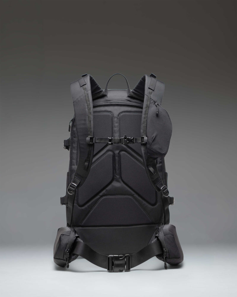 Herschel Supply Co. All Season Pro Backpack 36L in black, showing the back panel design.