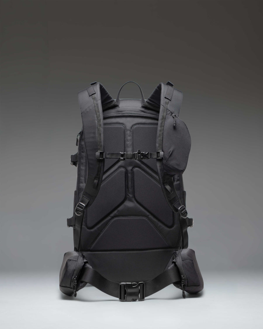 Herschel Supply Co. All Season Pro Backpack 36L in black, showing the back panel design.