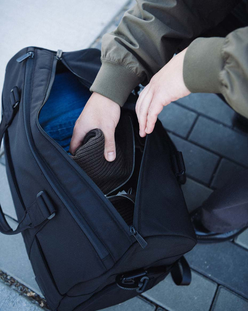 Herschel Novel Duffle Tech Cordura bag in a variety of colors showing different color options available.
