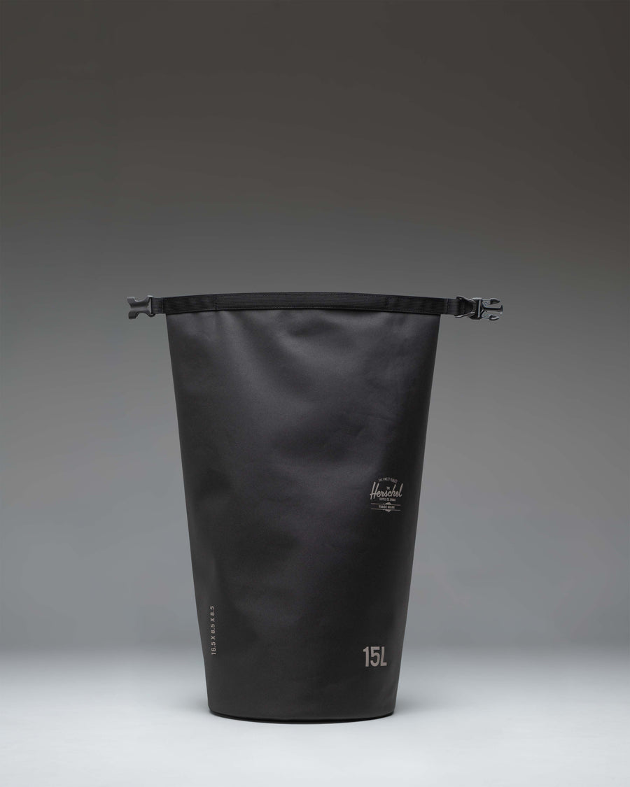 Black Herschel Supply Co. Dry Bag Organizer 15L shown from a front angle.