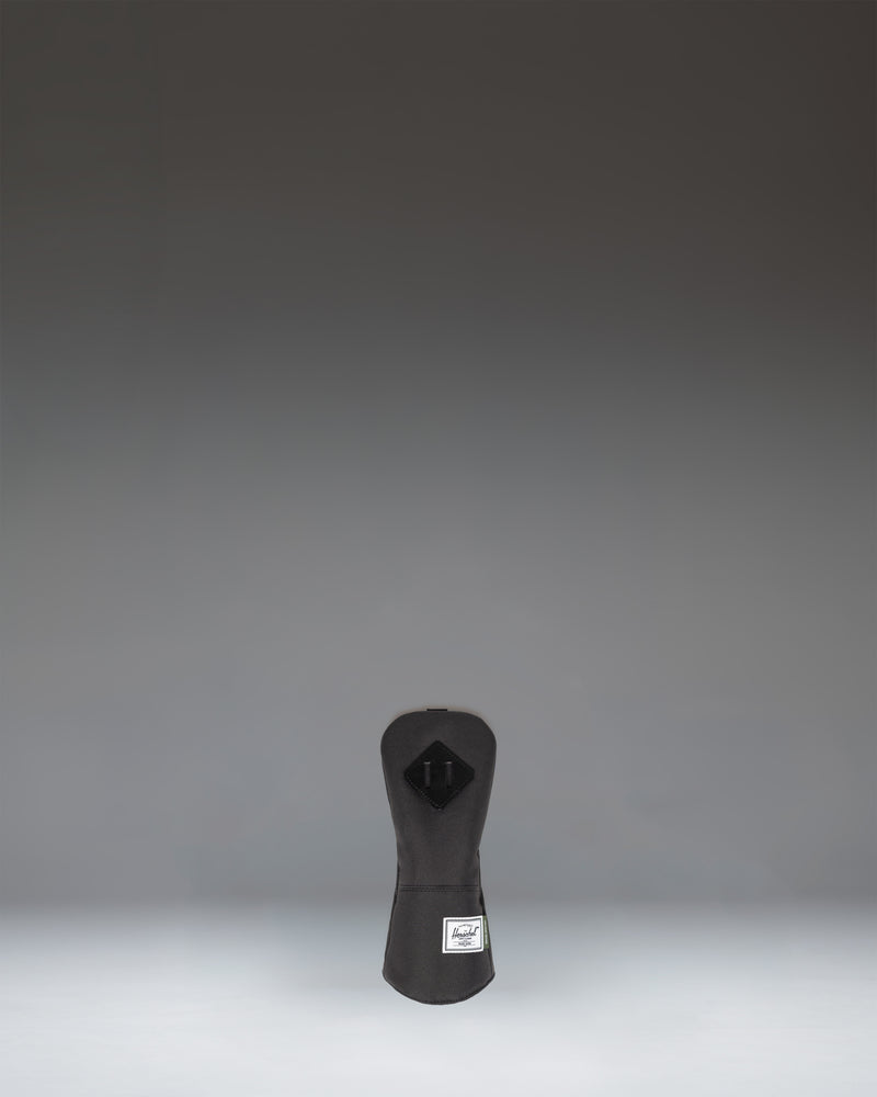 Black Herschel Heritage Hybrid Head Cover for golf clubs, showcasing its classic design and diamond accent.