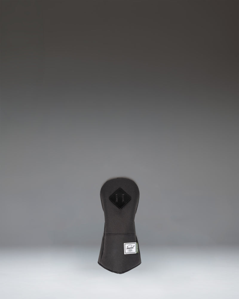 Black Herschel Heritage Fairway Wood Head Cover featuring a classic design with a rubber diamond detail and a soft fleece-lined interior.