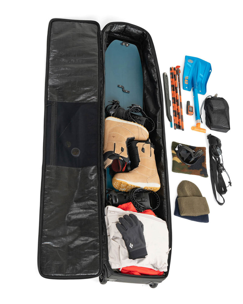 Herschel Supply Co. Snow Roller Bag size guide chart. 188cm: 74x12.5x6". 168cm: 66.25x12.5x6". 158cm: 66.25x12.5x6".