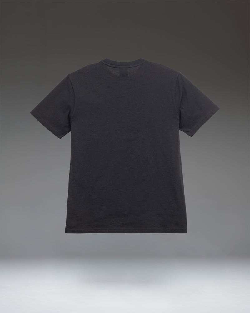 Size guide chart for Herschel Supply Co. Men's Basic Tee in Black/White, showing measurements for all sizes.