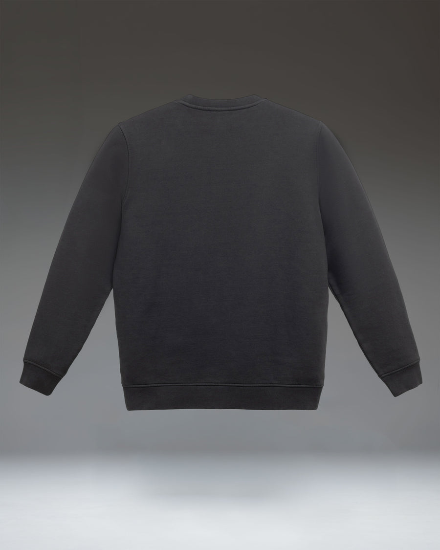 Herschel Supply Co. Basic Crew Men's sweatshirt in black featuring a classic white logo printed across the chest.