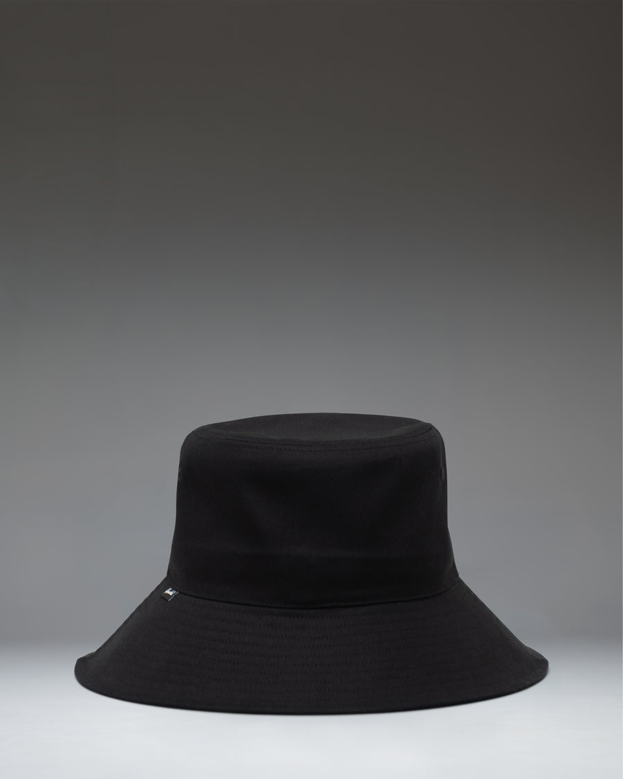 Herschel Supply Co. Maude Sun Hat in black, showing the top-down view of the wide brim and woven texture.