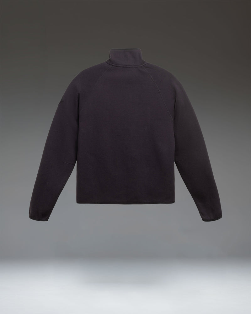 Herschel Supply Co. Performance Quarter Zip Women's pullover in sleek black, showcasing the front zipper detail and lightweight material.