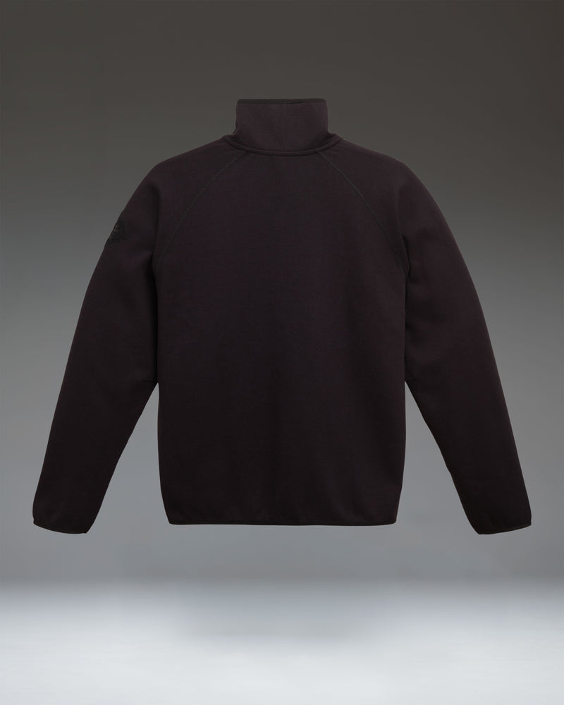 Herschel Supply Co. Men's Performance Quarter Zip size guide chart showing chest, waist, and sleeve measurements for sizes S, M, L, XL, and XXL.