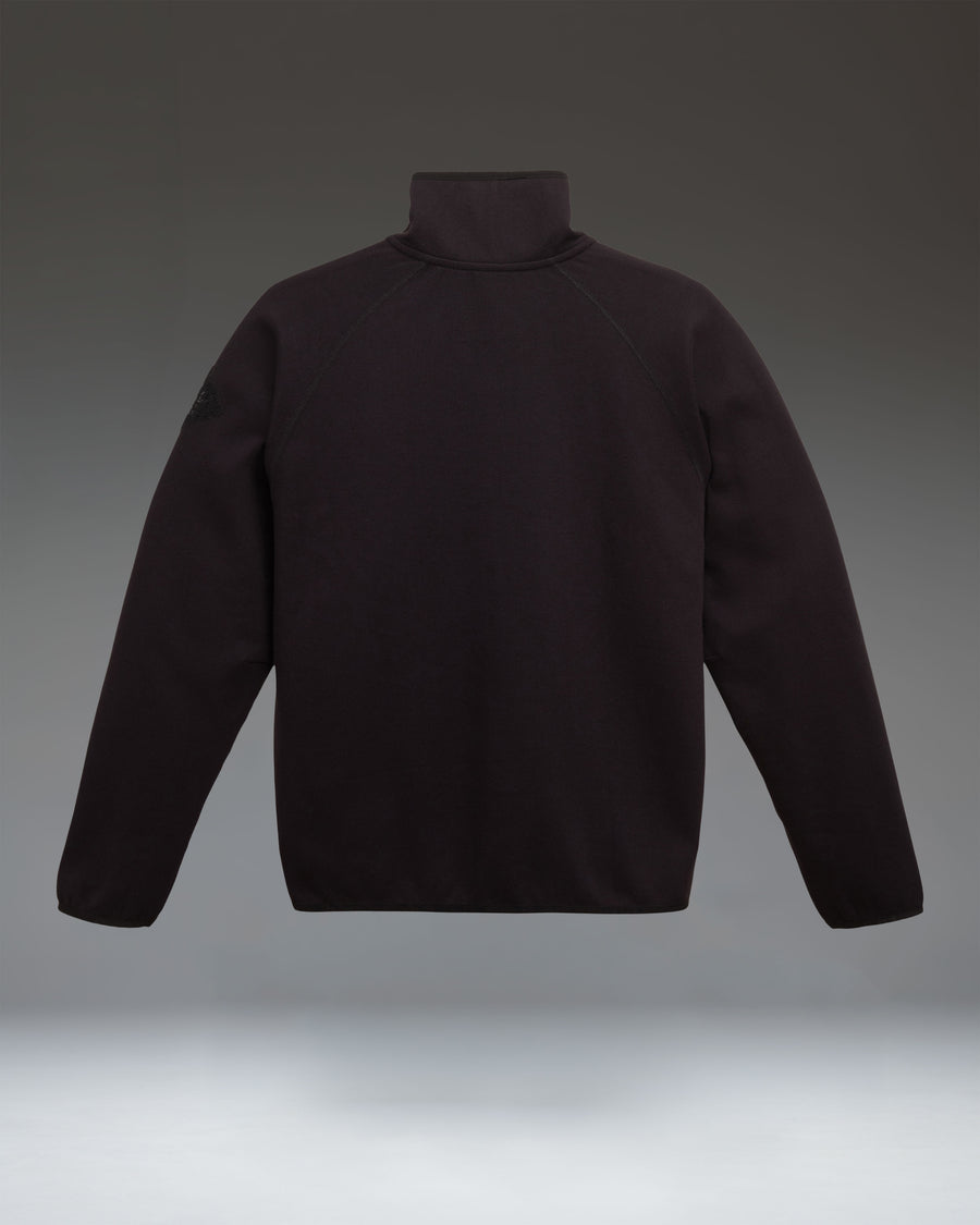 Herschel Supply Co. Men's Performance Quarter Zip size guide chart showing chest, waist, and sleeve measurements for sizes S, M, L, XL, and XXL.
