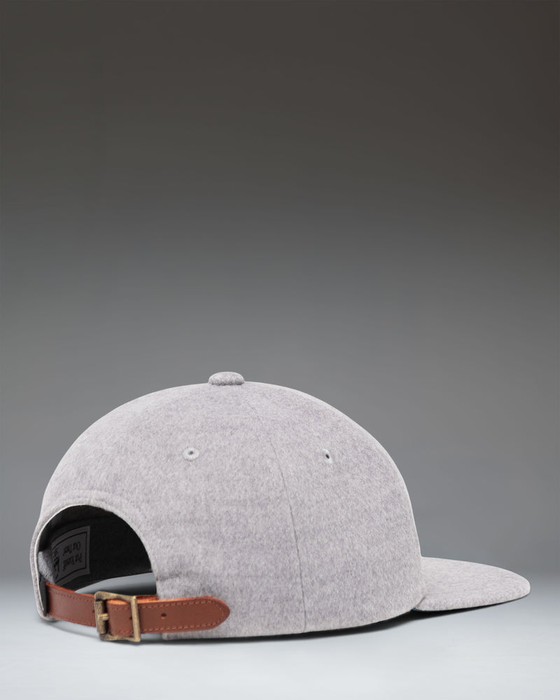 Herschel Supply Co. Vintage Baseball Cap in Heather Light Grey, showing the back view with an adjustable strap.