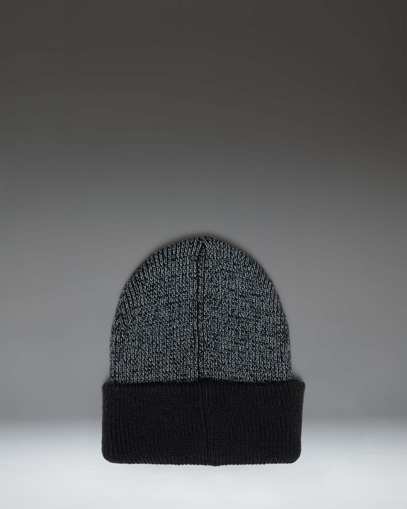 Herschel Supply Co Elmer Reflective Ribbed Beanie in Black Reflective.
