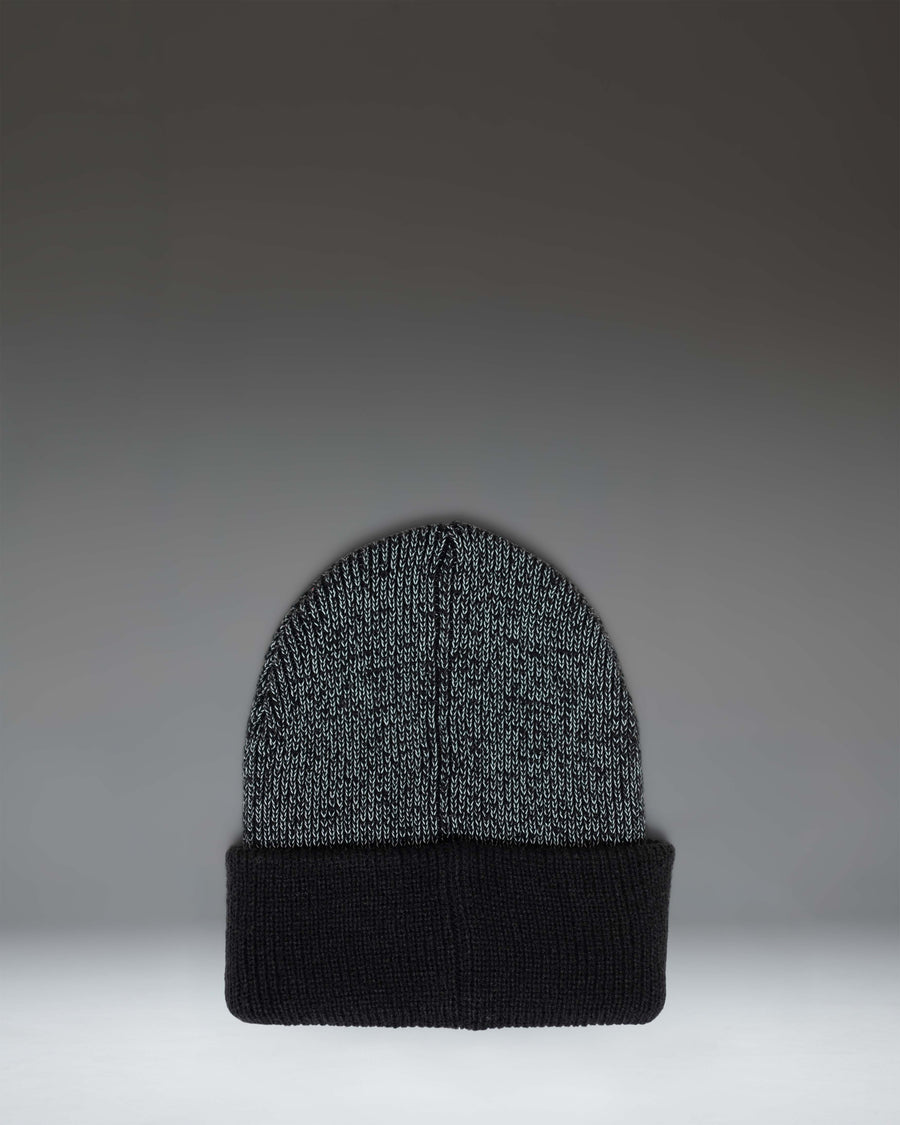 Herschel Supply Co Elmer Reflective Ribbed Beanie in Black Reflective.