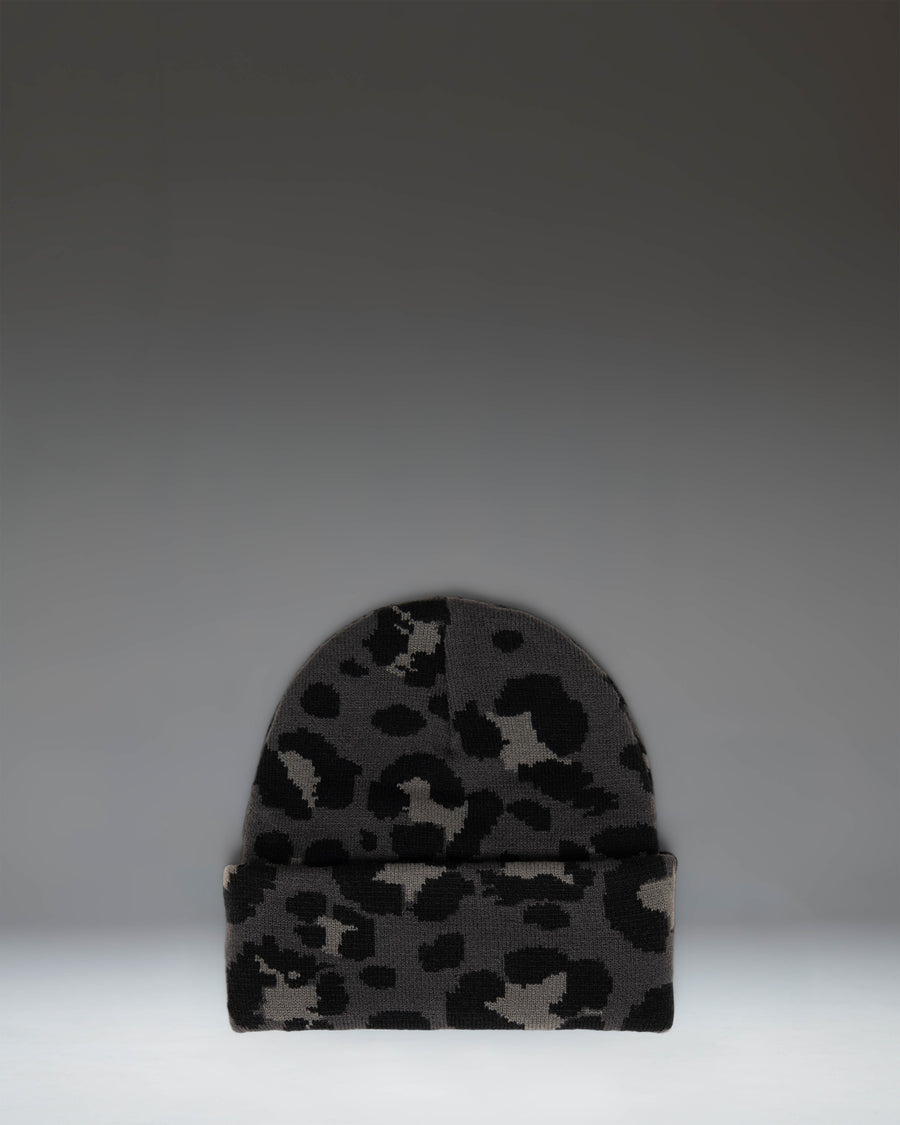 Herschel Supply Co. Elmer Graphic Beanie in Leopard Scribble Black Oyster.