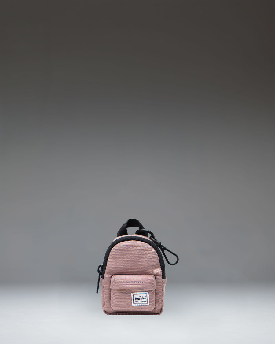 Herschel Classic Backpack Bag Charm in Ash Rose pink.