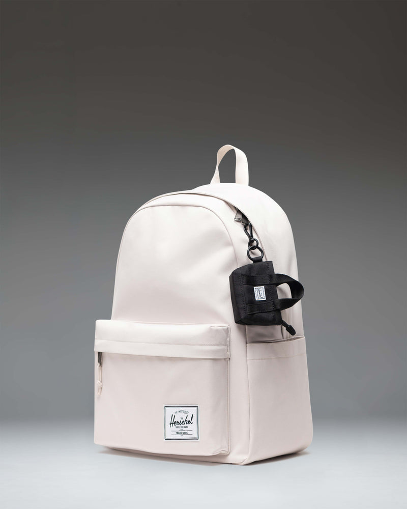 Herschel Heritage Tote Bag Charm in black, showing an overhead view of the open main compartment.