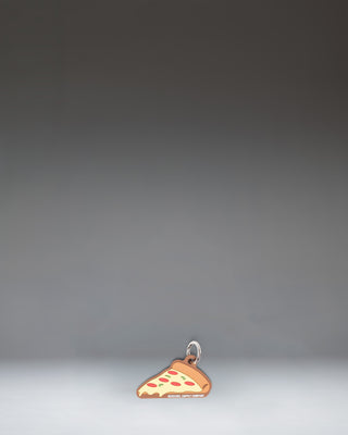Herschel Pizza Bag Charm in Pepperoni colorway, styled like a slice of pepperoni pizza.