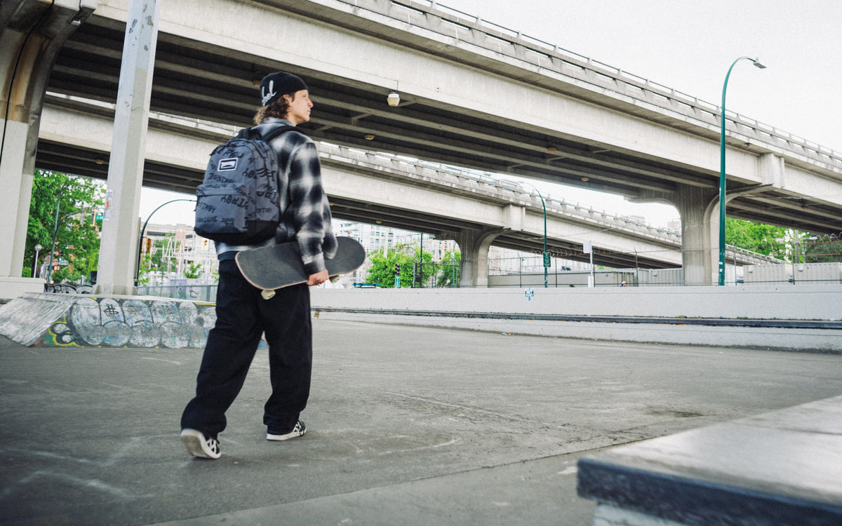 Herschel Supply Co. Thrasher Classic XL Backpack in Asphalt/Black Destroy fabric.