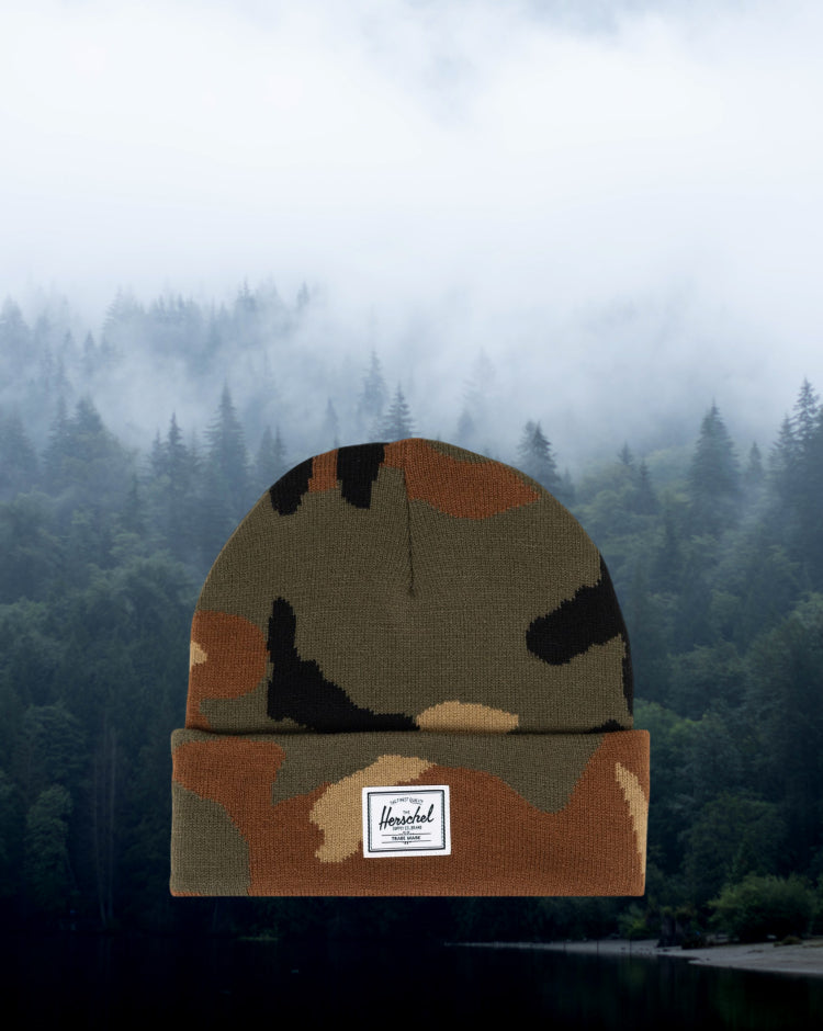 Herschel Supply Co. Elmer Camo Beanie in Woodland Camo.