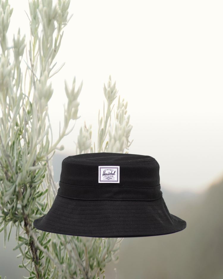 Herschel Supply Co. Baby Bucket Hat for ages 6-18 months in black.