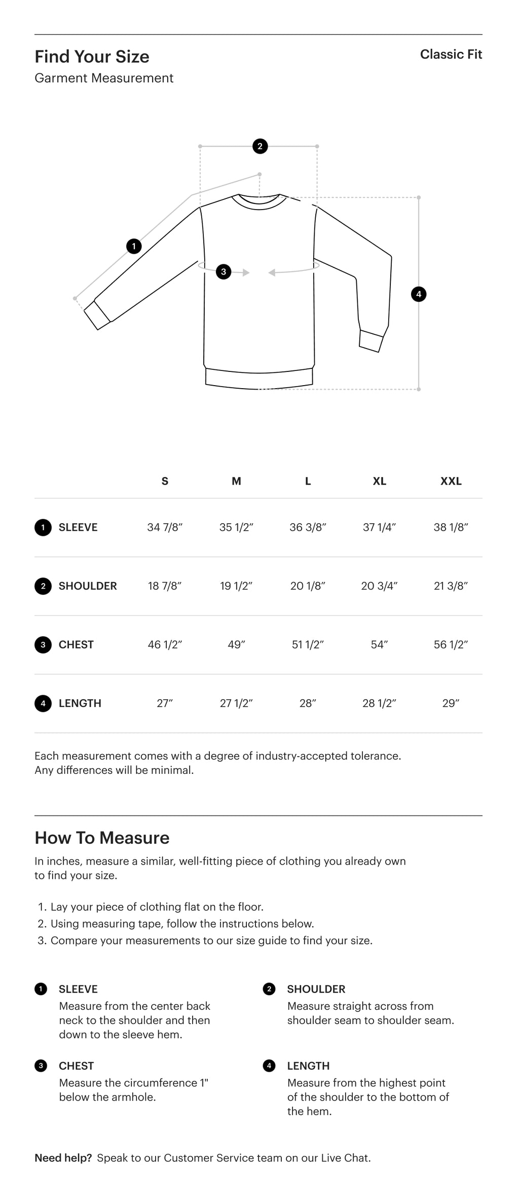 Herschel Supply Co. Men's Crewneck size chart. Chest: S 37-39, M 39-41, L 41-44, XL 44-46, XXL 46-48 inches. Waist: S 31-33, M 33-35 inches.